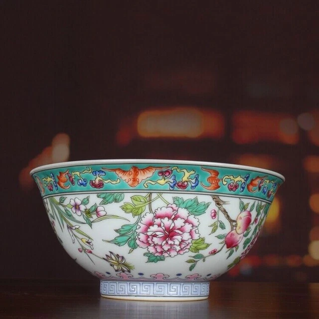 Chinese Famille Rose Porcelain Qing Kangxi Hand Painted Flowers Design Bowl 6.0"