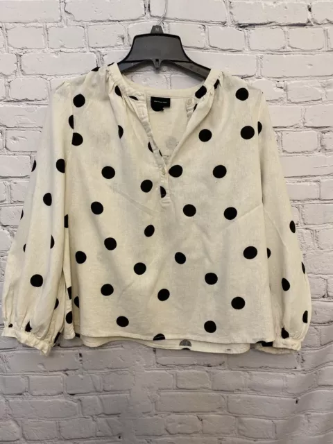 Who What Wear blouse, Top beige with black dots, size S, excellent condition