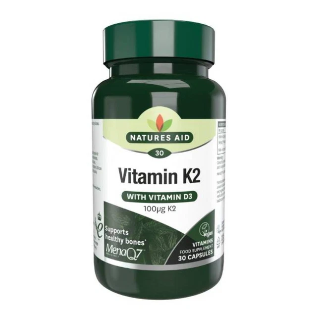 NATURES AID Vitamin K2 (MenaQ7) 100ug, 30 Capsules £10.59 PicClick UK