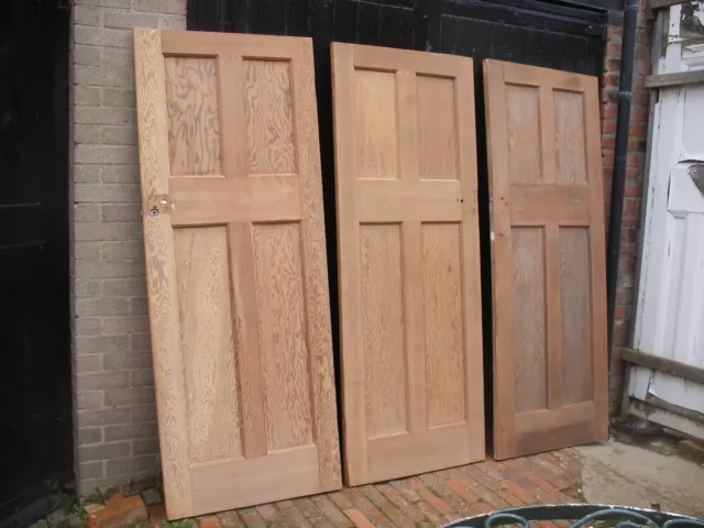 Reclaimed 1930s to 1950s 4 panel stripped pine doors.  12 available