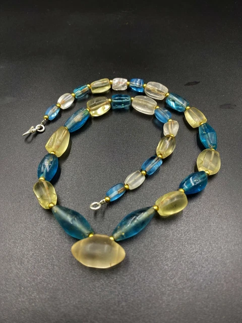 Ancient trade beads  of crystals and color rare Glass beads from Southeast Asia