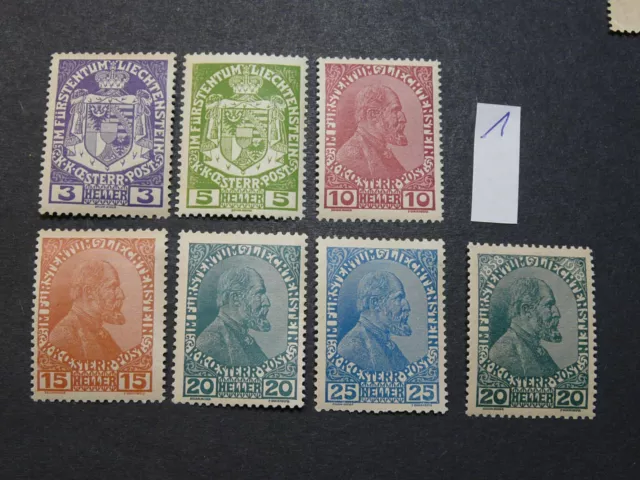 Liechtenstein, Mi.-Nr.: 4-9, 10 , postfrisch ,MNH, KW : 60,00