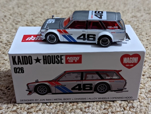 MINI GT 1971 Datsun 510 Wagon Drive A La Derecha Azul Met - Foto 11