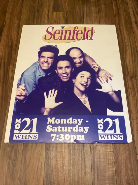 Large “36x“29 Vintage Seinfeld FOX 21 WHNS Hang Up Poster Board RARE