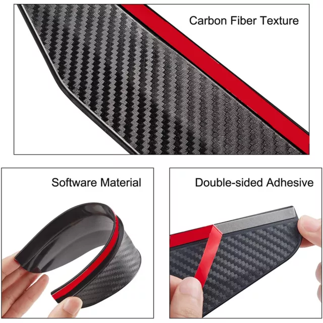 2-Pack Carbon Fiber Car Rear View Side Mirror Rain Board Eyebrow Guard Sun Visor 3