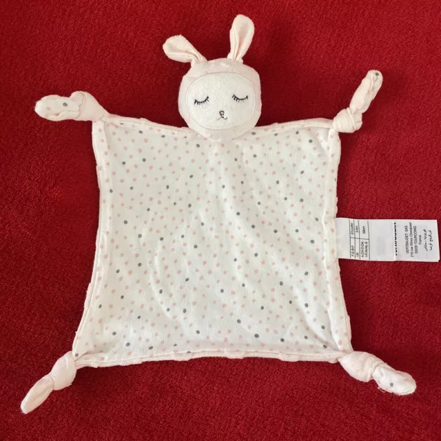 🇫🇷 Doudou Vertbaudet Lapin Rose Gris Pois Dormeur Etoiles En Relief Neuf