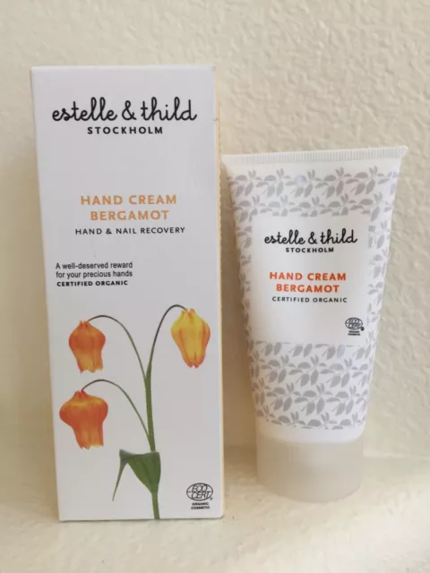 New ESTELLE & THILD STOCKHOLM SWEDEN HAND CREAM BERGAMOT Cert. Organic Full 5oz