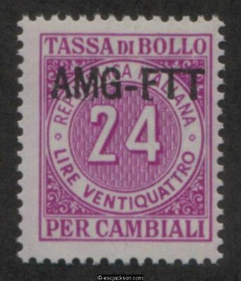 AMG Trieste Letters of Exchange Revenue Stamp, FTT LE34 mint, F-VF