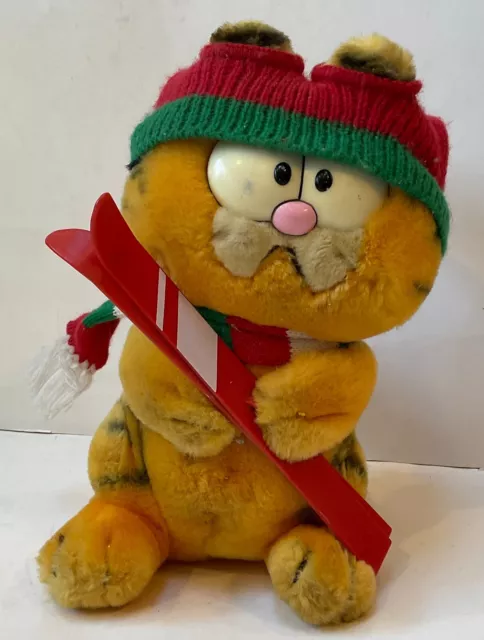 Vintage 1981 Garfield Cat Skiing -10 in DAKIN Plush