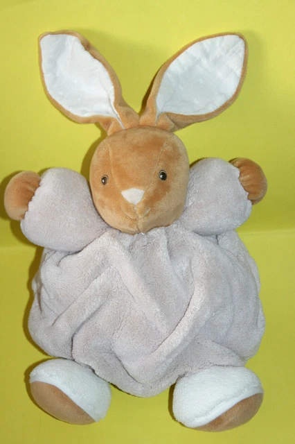 Kaloo Doudou Peluche Lapin Boule Plume Beige Blanc Etat Neuf