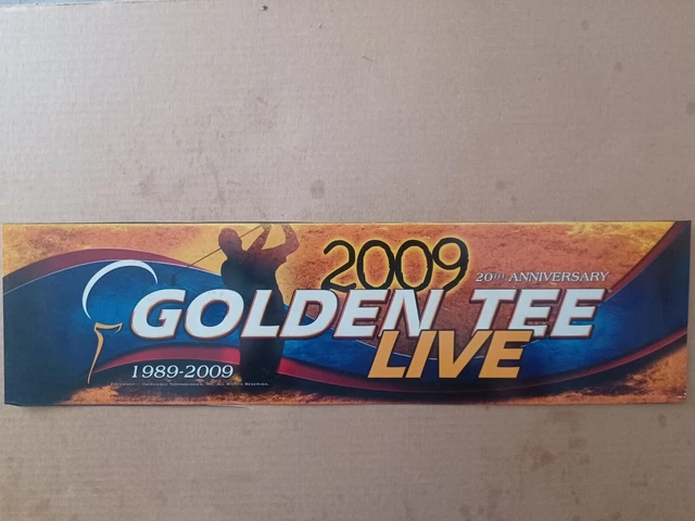 Original Vintage ITS Golden Tee Live 2009 Arcade Marquee Translight Header