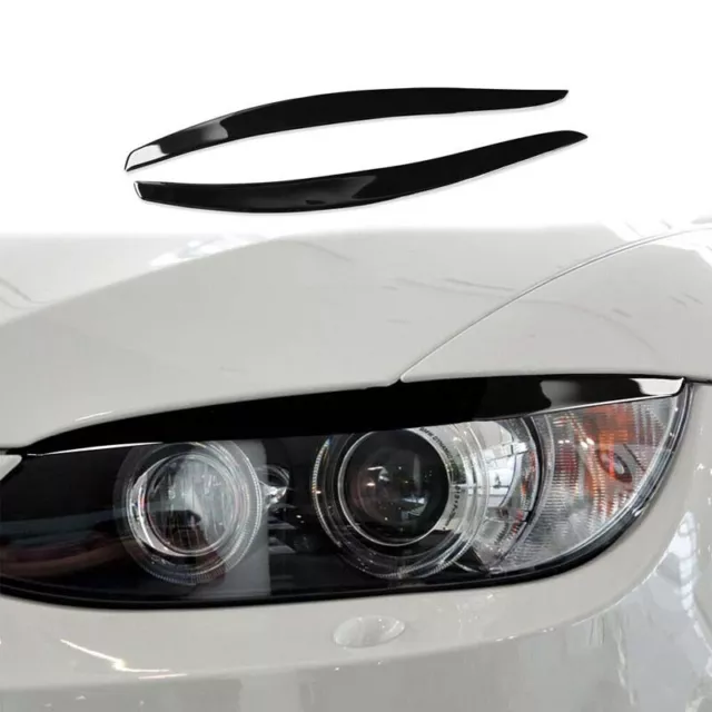 Headlight Eyelids Eyebrow Trim Gloss Black For BMW 3 Series E92 E93 M3 06-12 UK 3