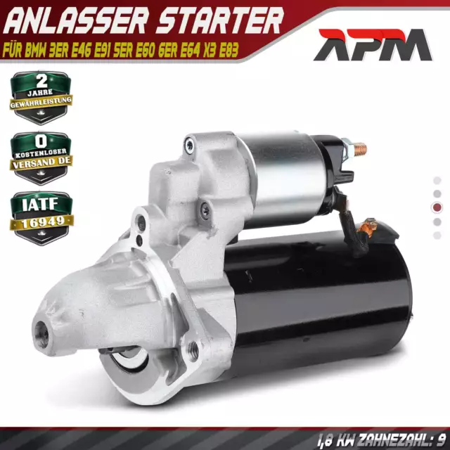 Anlasser Starter 1,8 KW für BMW 3er E46 E91 5er E60 6er E64 X3 E83 xDrive30d