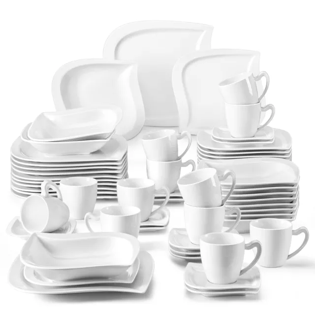 MALACASA Felisa 60-Piece Dinnerware Set Porcelain Tableware Dinner