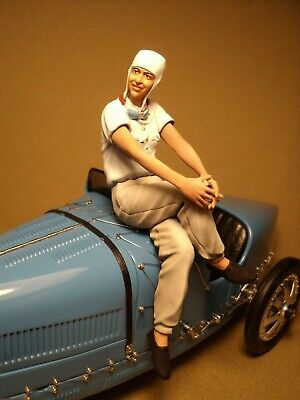 FIGURINE 1/18  ETTORE BUGATTI  1925  VROOM  PEINT  CMC  AUTOART  BAUER  SOLIDO 