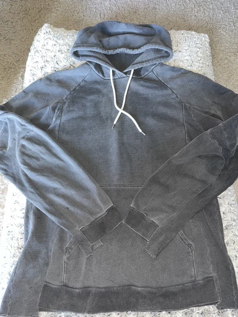 John Elliott Mens Hooded Gray Distressed Hoodie Sz Large