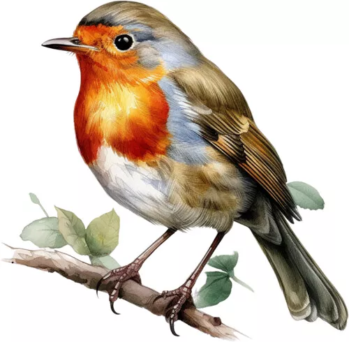 Robin Christmas Colourful Bedroom Wall Vinyl Sticker Decals w392