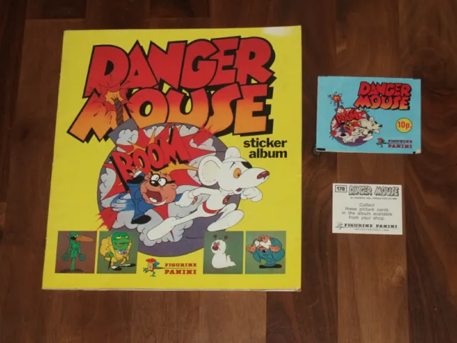 DANGER MOUSE COMPLETE 1982 Panini Sticker album, Danger Mouse pack with ...