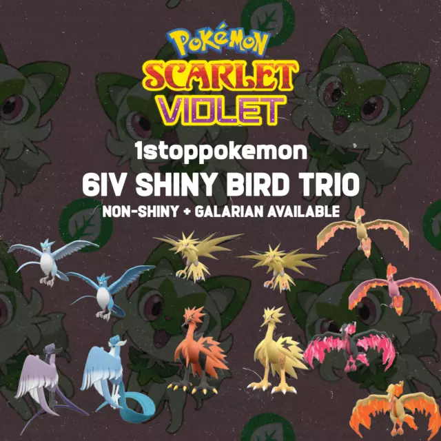 Pokemon Scarlet and Violet Shiny Galarian Moltres 6IV-EV Trained