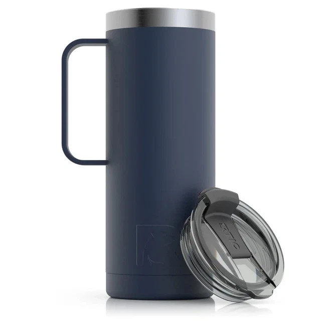 RTIC 16 Oz Stainless Steel Travel Coffee Cup mug Insulated Freedom Blue NEW NIB 2