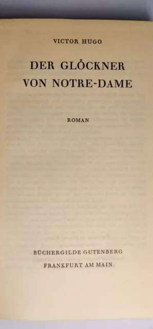 Der Glöckner von Notre-Dame von Victor Hugo - gebundene Leinenausgabe 1957 Antiq 3