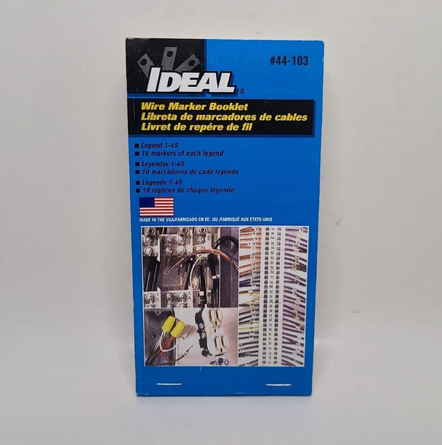 Ideal 44-103 Wire Marker Booklet, Legend: 1-45 (10 each)