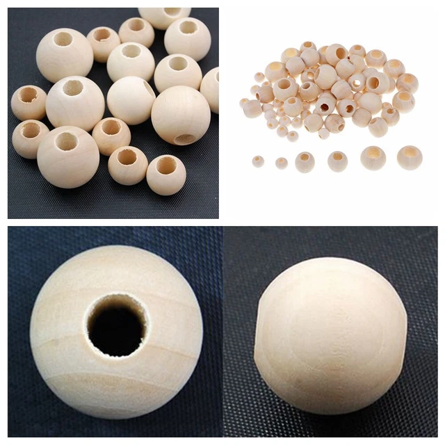Natural Wood Large Hole Wooden Beads for Macrame European Charms Crafts 10-40mm