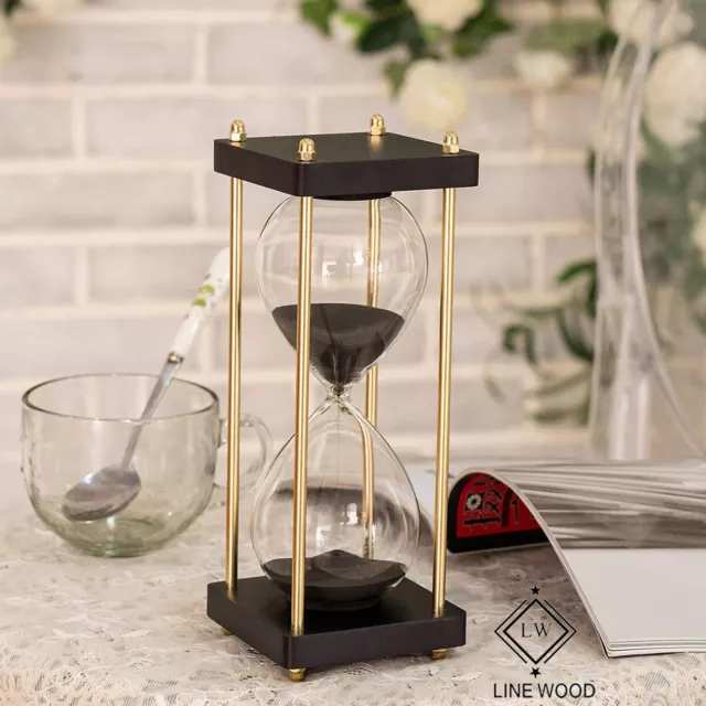 Handmade 10 inch Beautiful Sand Timer with Wooden Base Sand Nautical Hourglass
