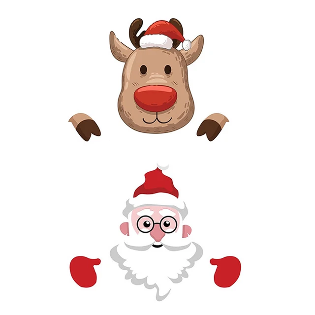 2 stücke Weihnachten Santa Claus Zaun Peeker Garten Yard Art Dekoration Zaun