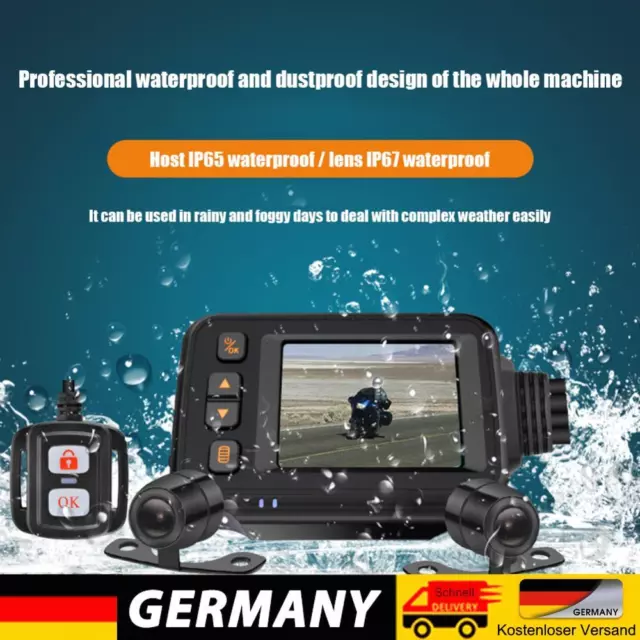 Motorcycle Driving Recorder HD 1080P IP65 Waterproof Dash Cam Motorcycle Camera