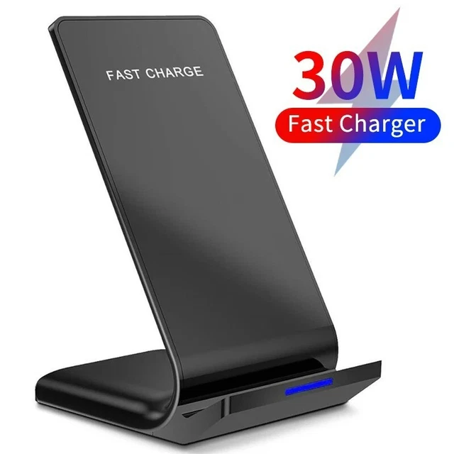 NANAMI Chargeur Sans Fil 30W Max, Support de Charge Rapide Certifié Qi avec Port USB-A Compatible iPhone 16/15/14/13/12/11, Chargeur de Téléphone pour Samsung Galaxy S25/S24/S23/S22/S21