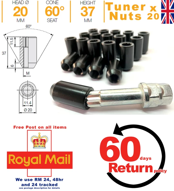 Riloer Lot De 4 Boulons De Roue - Écrous Vis Goujons Pour Alliage - Compatible Multi-Marques