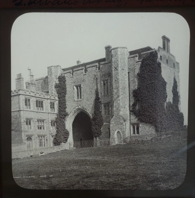Glaszauberlaterne Rutsche - altes Foto St. Albans Abtei Tor