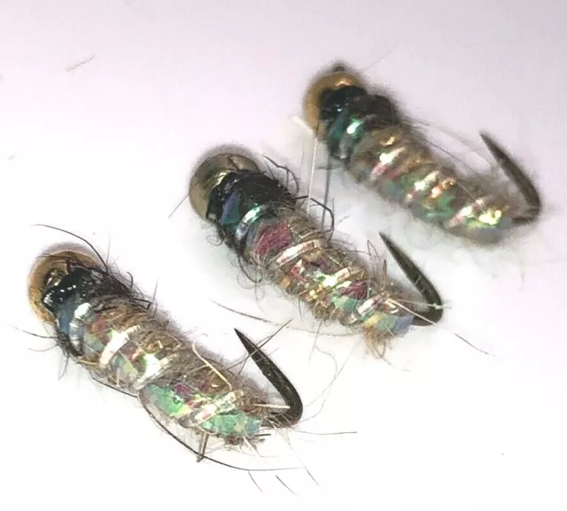 6 8 or 12Trout Fly Fishing Flies ASSORTED GOLD HEAD CZECH NYMPH BARBED /BARBLESS