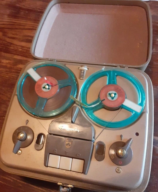 ancien magnétophone lecteur à bande allemand grundig TK 5 vintage, phonographe