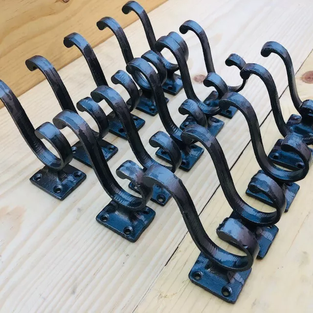 15 Cast Iron Vintage Style Coat Hooks Hat Hook Rack Hall Tree Restoration Hall