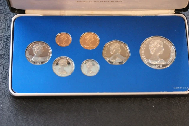 1978 Silver Proof 7 Coinage Of Solomon Islands Set Box COA (Ay210302/K3)