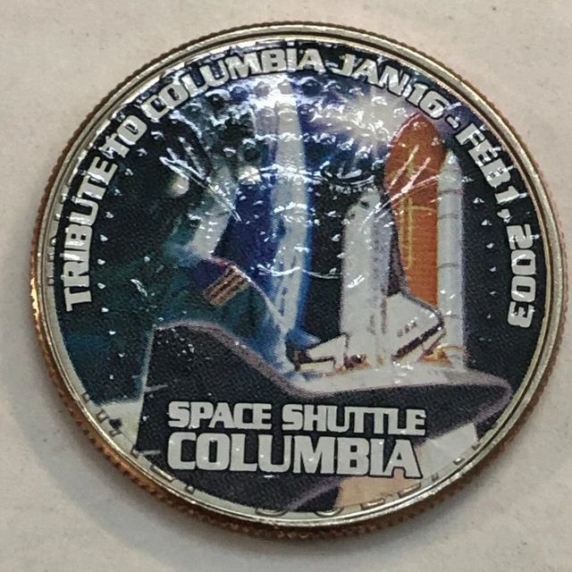 Colorized Kennedy half dollar. TRIBUT TO SPACE SHUTTLE COLUMBIA. 2003. #105