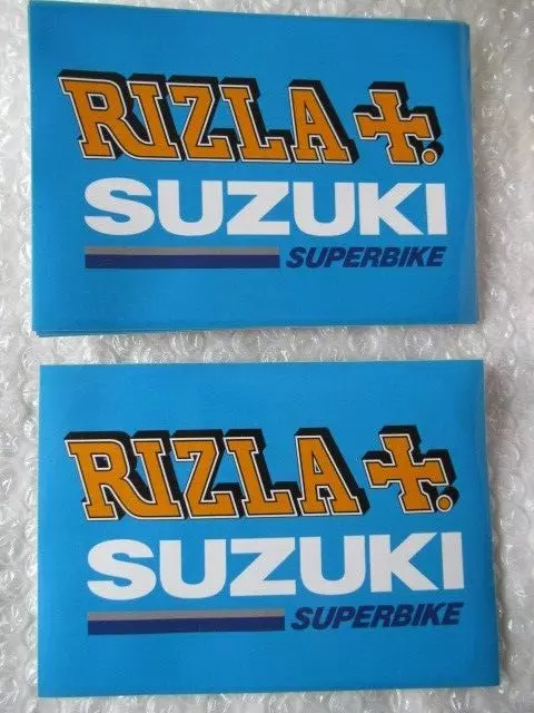 Pair of Rizla Suzuki motorcycle race stickers