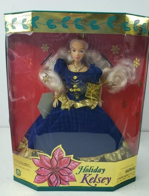 Barbie Holiday Kelsey Special Edition Doll 1996 Blonde Blue Gown Kid Kore NEW