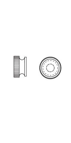 1/4-20 Knurled Thumb Nut Thru Hole Nylon BLACK Fastener