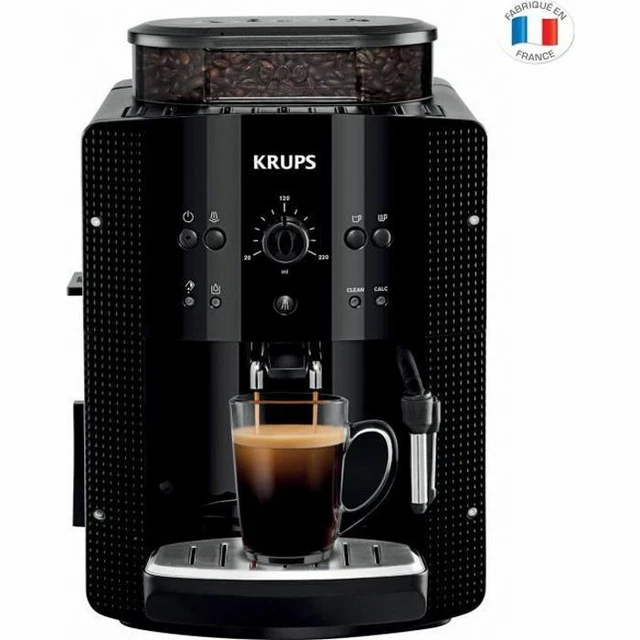 KRUPS ESSENTIAL NOIRE Machine Café Grain Broyeur Cafetière Expresso Buse Vapeur.