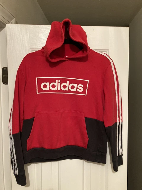 Adidas Hoodie Youth Large Red & Black Long Sleeve
