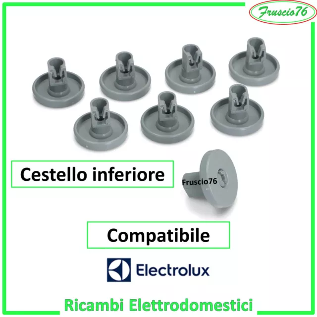 KIT 8 Ruote per Cesto Cestello Lavastoviglie Inferiore Electrolux 50286965004