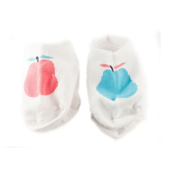 MonkeyEAT Baby Anti Slip Red Blue Apple Socks Set of 2 Pairs