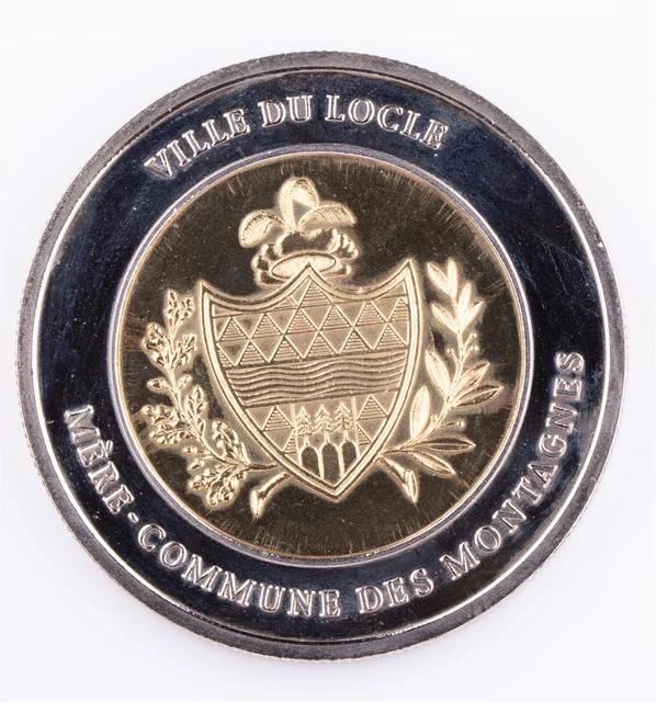 Switzerland 2000 1 Promo - Ville du Locle Bimetal Token