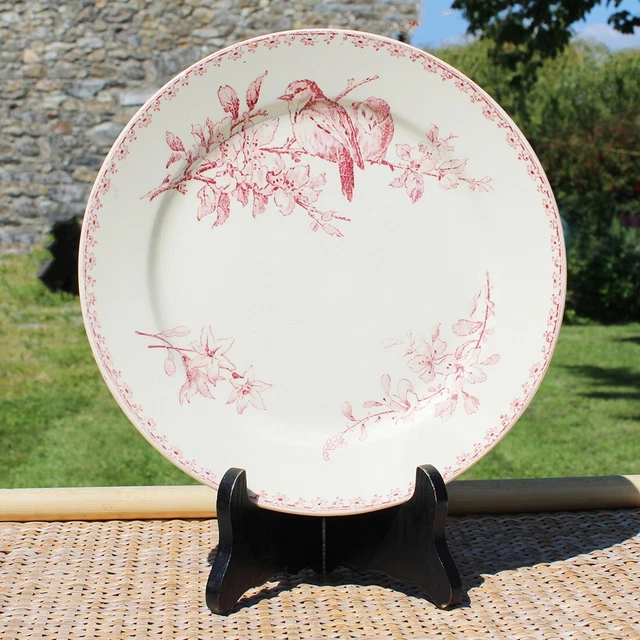 Assiette Ancienne Sarreguemines – Céramique Multicouleur – Pièce Vintage