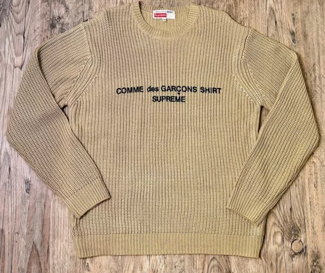 SUPREME X COMME Des Garcons Knit Sweater Tan Size S 404.00