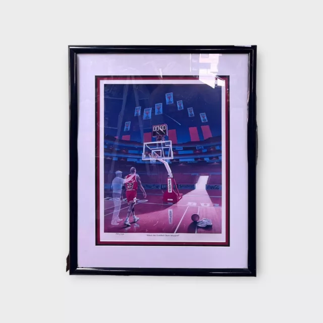 Michael Jordan When the Loudest Cheer Stopped Lithograph Poster COA (SPG059189)