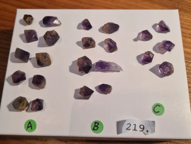 (219) 5 - 10 St. Amethyst z.T. wie Herkimer Diamant - Edelsteinwasser Madagaskar